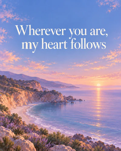 Wherever you are, my heart follows